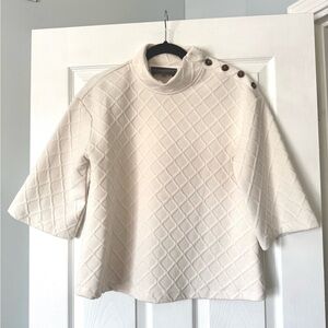 Sunday in Brooklyn Cream Anthropologie Jacquard top blouse small (will fit med)